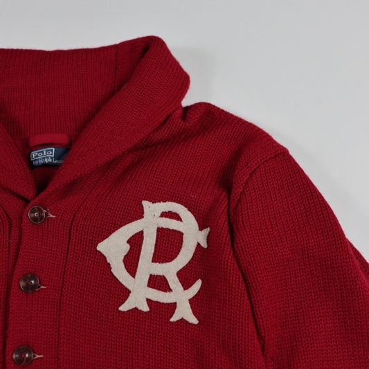 Polo Ralph Lauren Red Merino Wool Blend Long Cardigan Jumper Size L