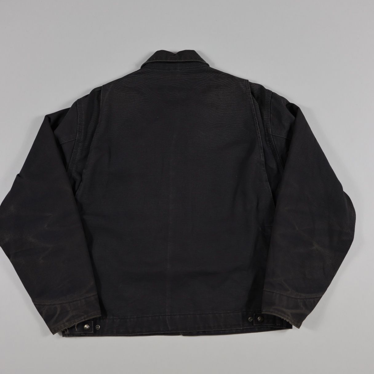 Carhartt Men's Vintage Black Canvas Work Jacket Size L Distressed Classic Workwear Style