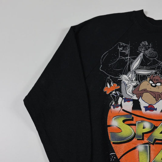 1996 Space Jam Freeze Warner Bros XL Black Sweatshirt Crewneck Pullover Unisex