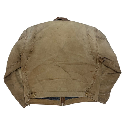 Carhartt J01 BRN Vintage Canvas Work Jacket Size 46 Charter Communications Distressed