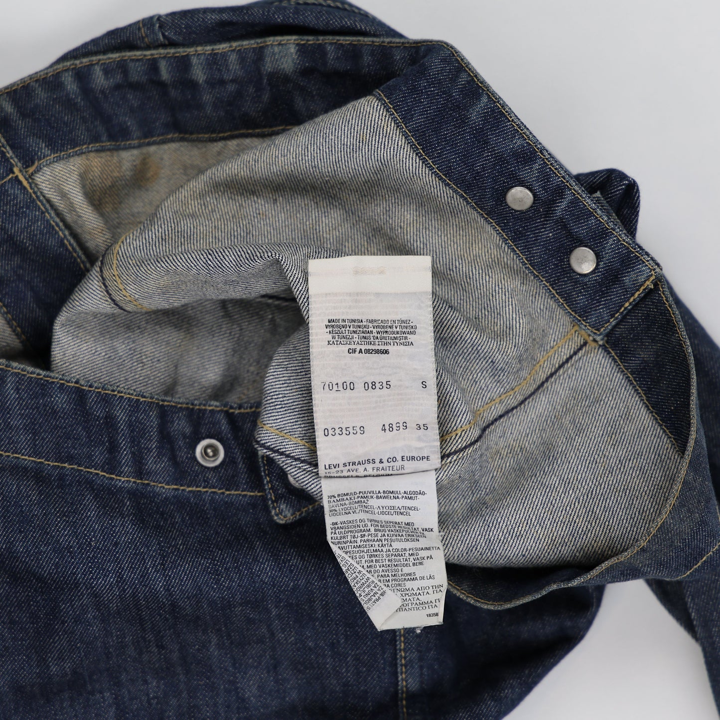 Levi's Engineered Jeans Denim Jacket Small Classic Button-Up Indigo Blue Vintage Style