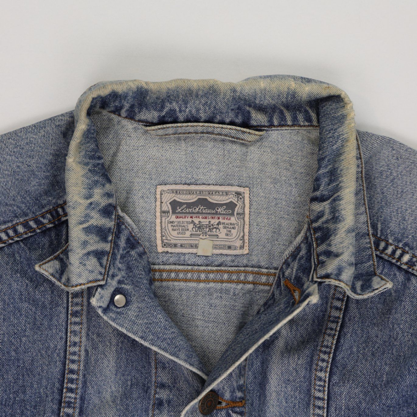 Levi's Vintage 1980s Stonewash Blue Denim Trucker Jacket Large Cotton