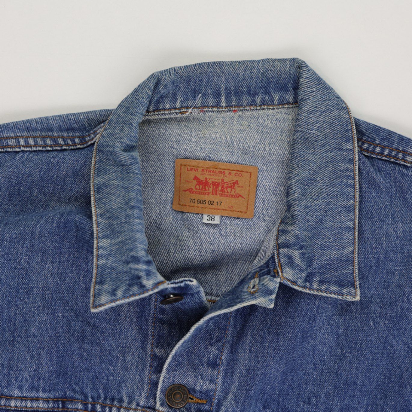 Levi's Vintage Blue Denim Trucker Jacket Size 38 Medium Cotton
