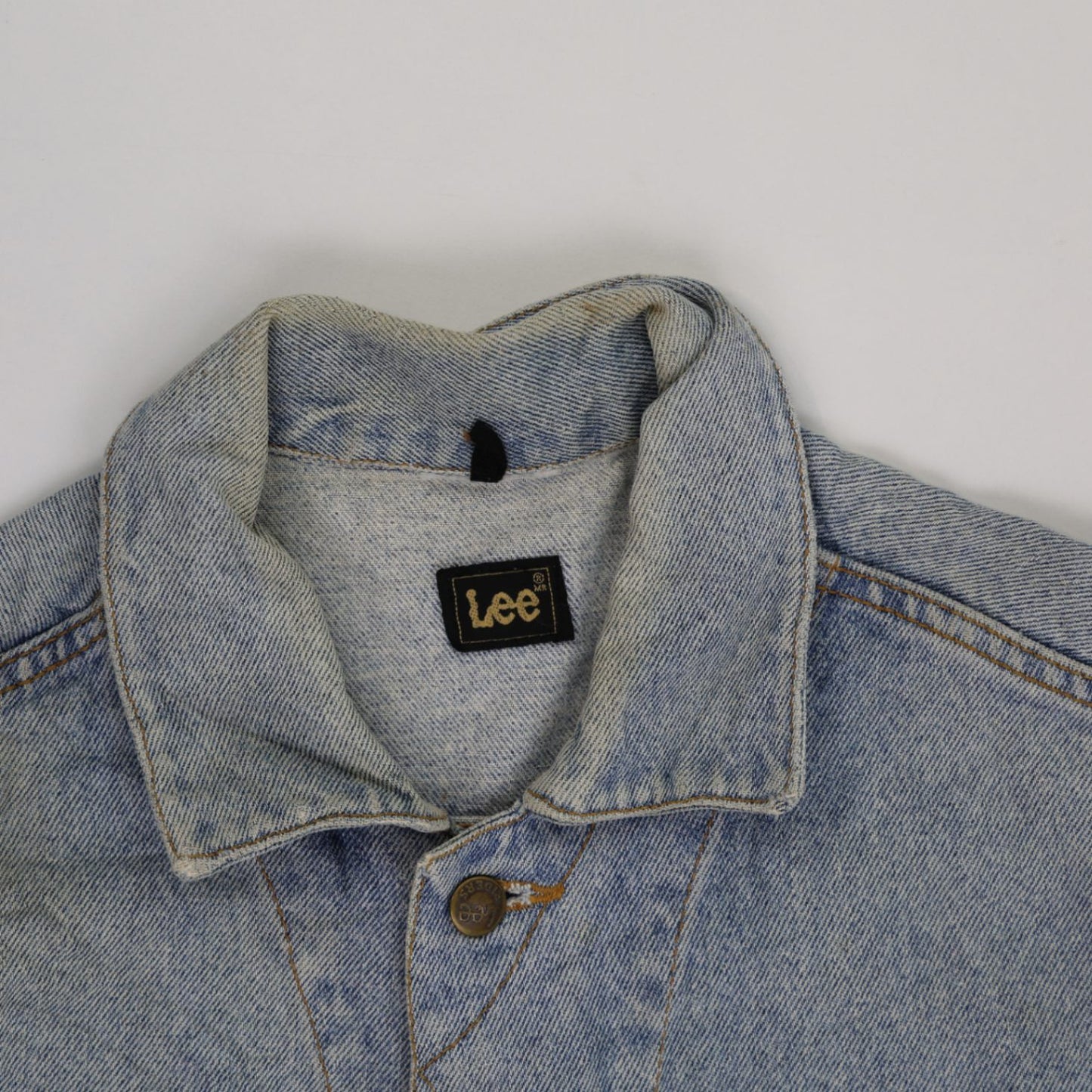 Lee Vintage Blue Denim Jacket Men Large Cotton Denim Collared