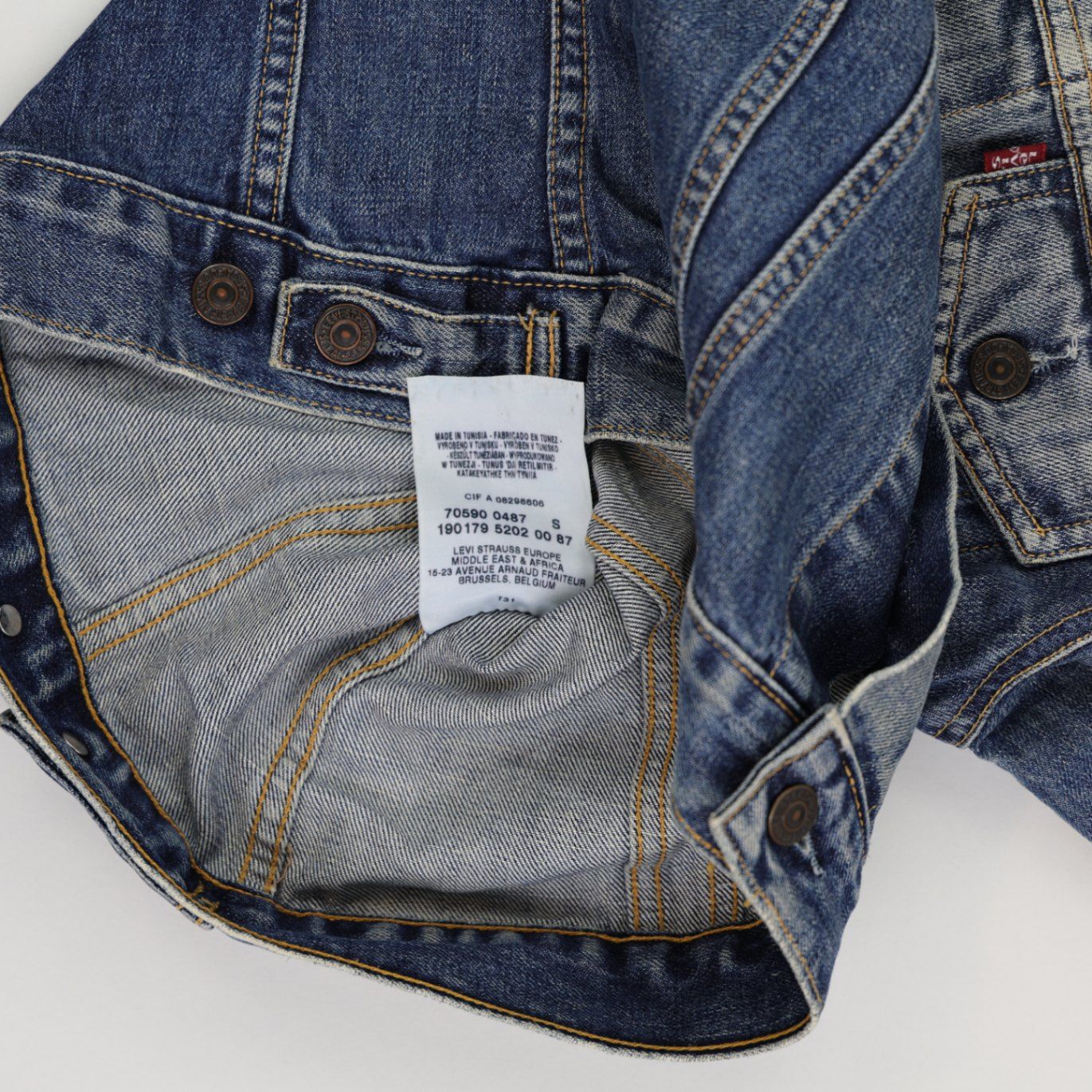 Levi’s Strauss Vintage Blue Denim Trucker Jacket Size Small Cotton