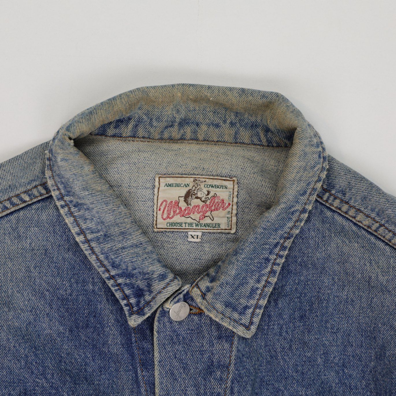 Wrangler Vintage Blue Denim Jacket XL Cotton Denim Collared