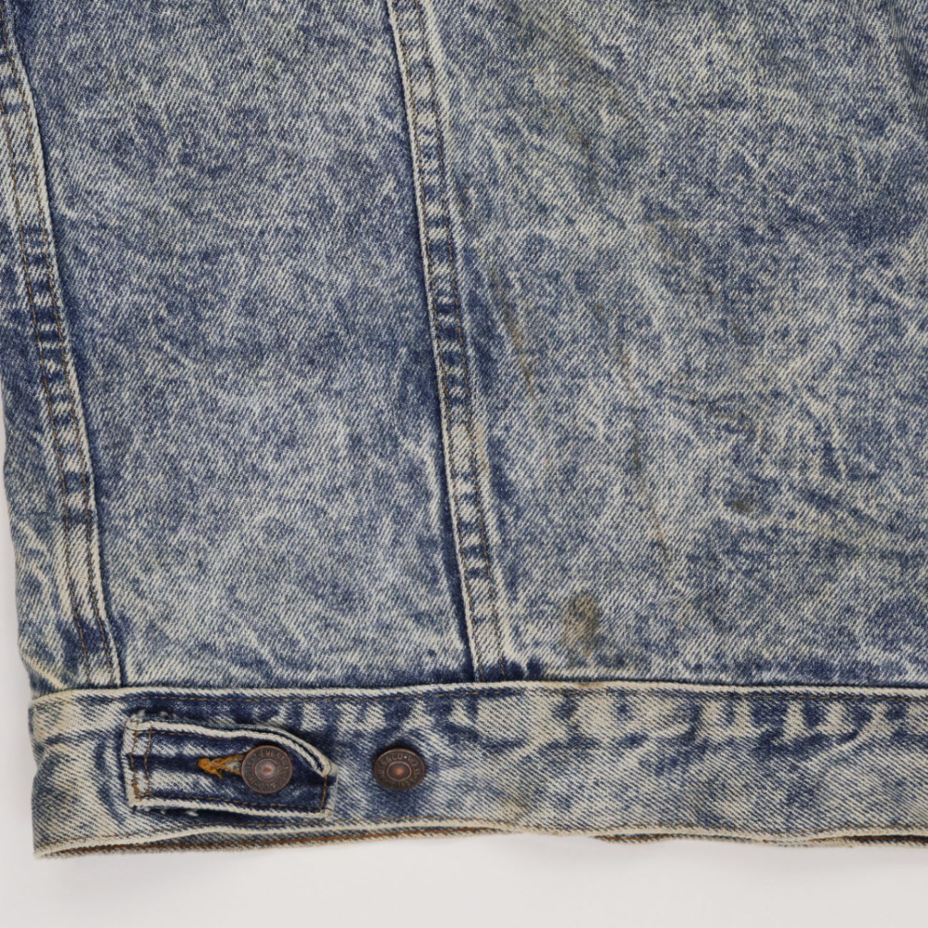 Levi's Vintage Acid Wash Denim Jacket Blue Unisex Size L Cotton