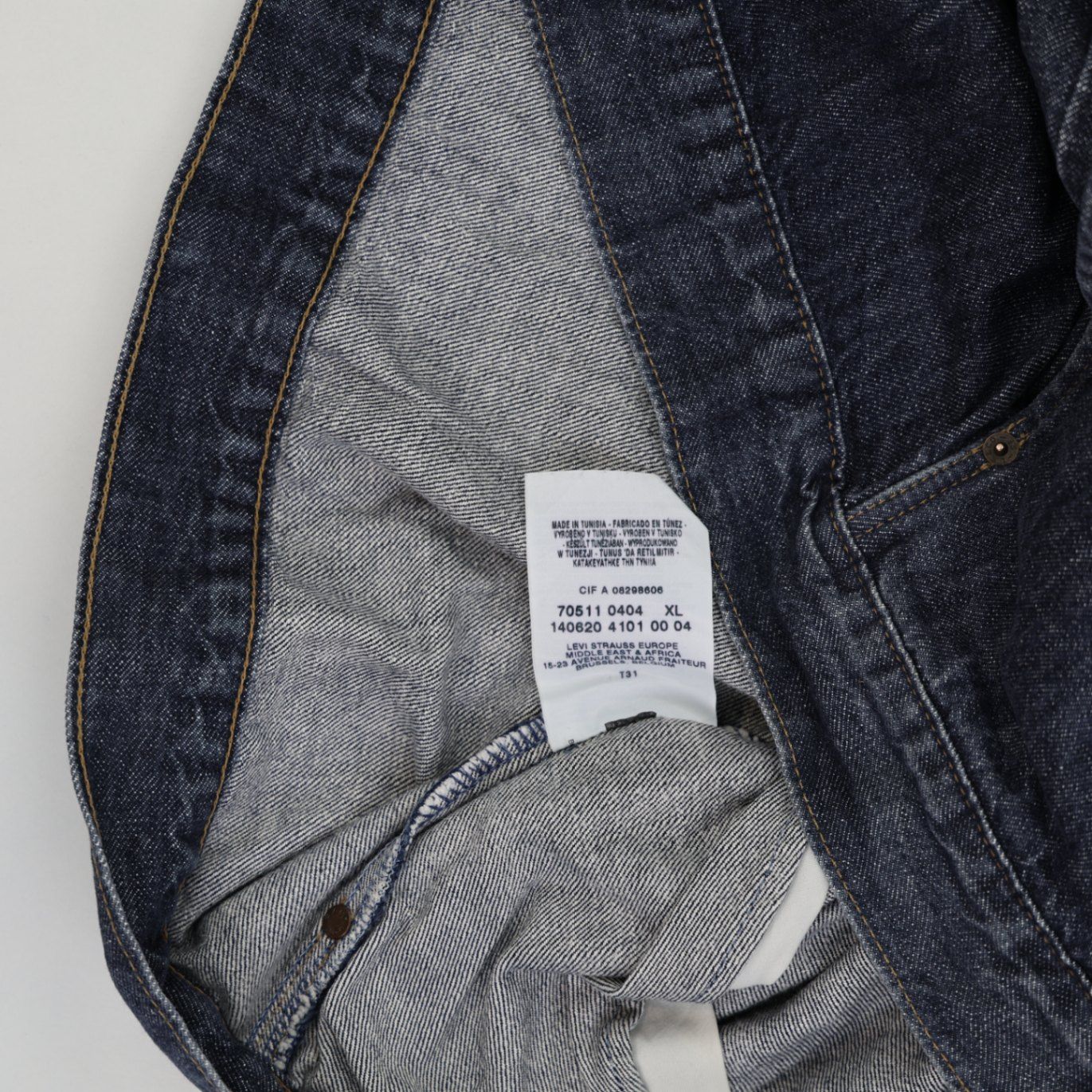 Levi's Vintage 70511 Denim Trucker Jacket Classic Blue XL 100% Cotton