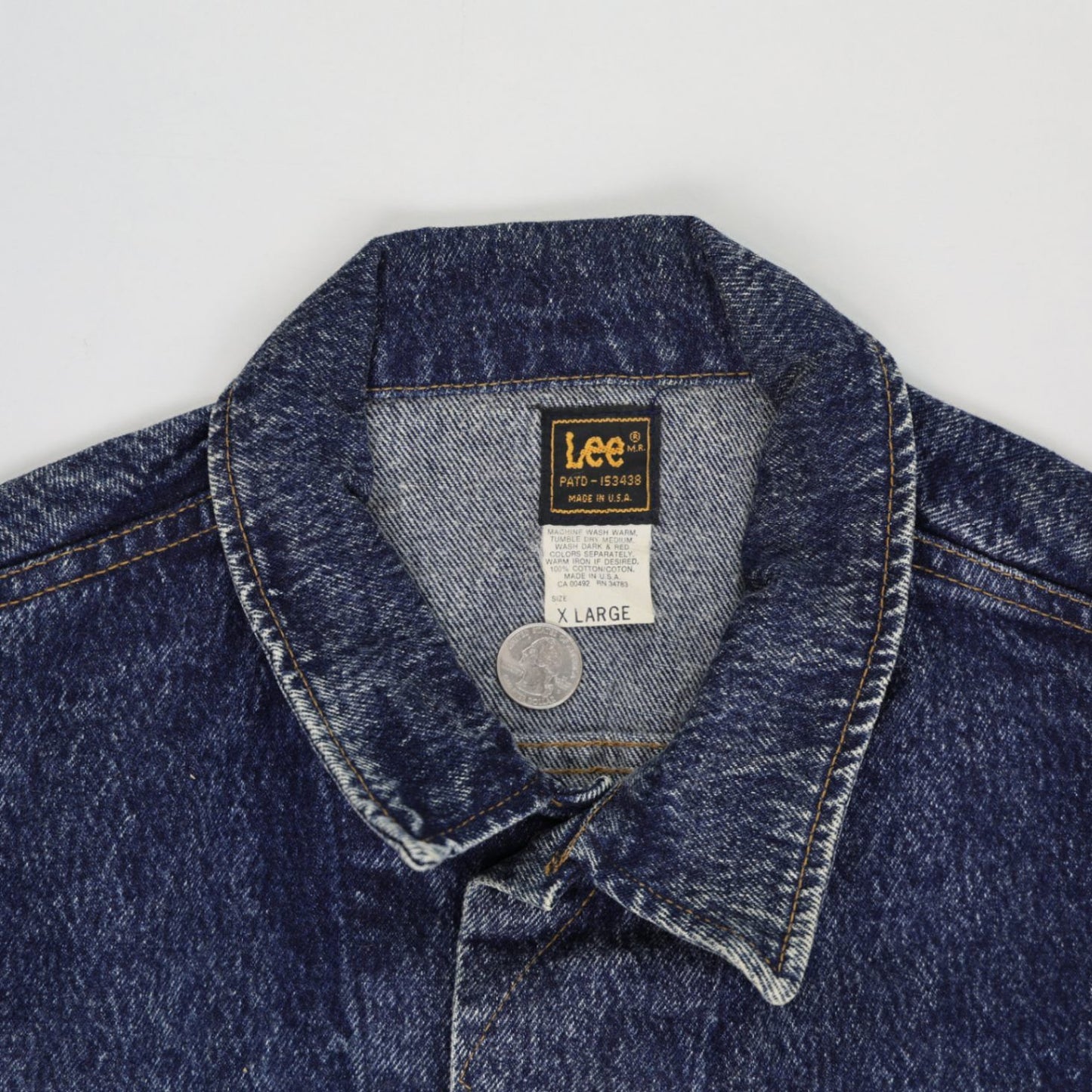 Lee Vintage Classic Blue Denim Jacket XL Cotton Denim Collared