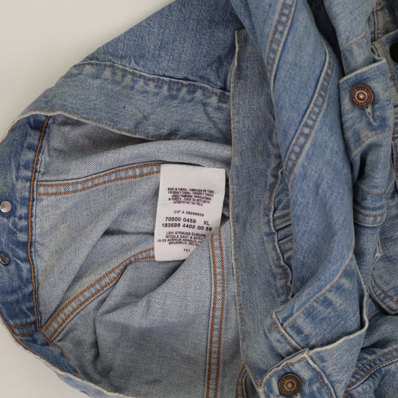 Levi's 70500 Vintage Trucker Jacket Light Blue XL Cotton Denim