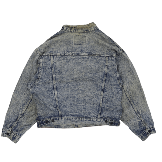 Levi's Vintage Acid Wash Blue Denim Trucker Jacket Mens Size M Cotton