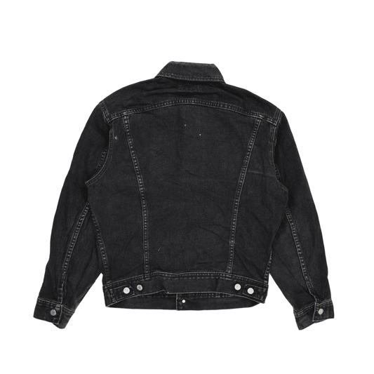 Lee Black Denim Jacket for Men Large 100 Percent Cotton Vintage Style Collared