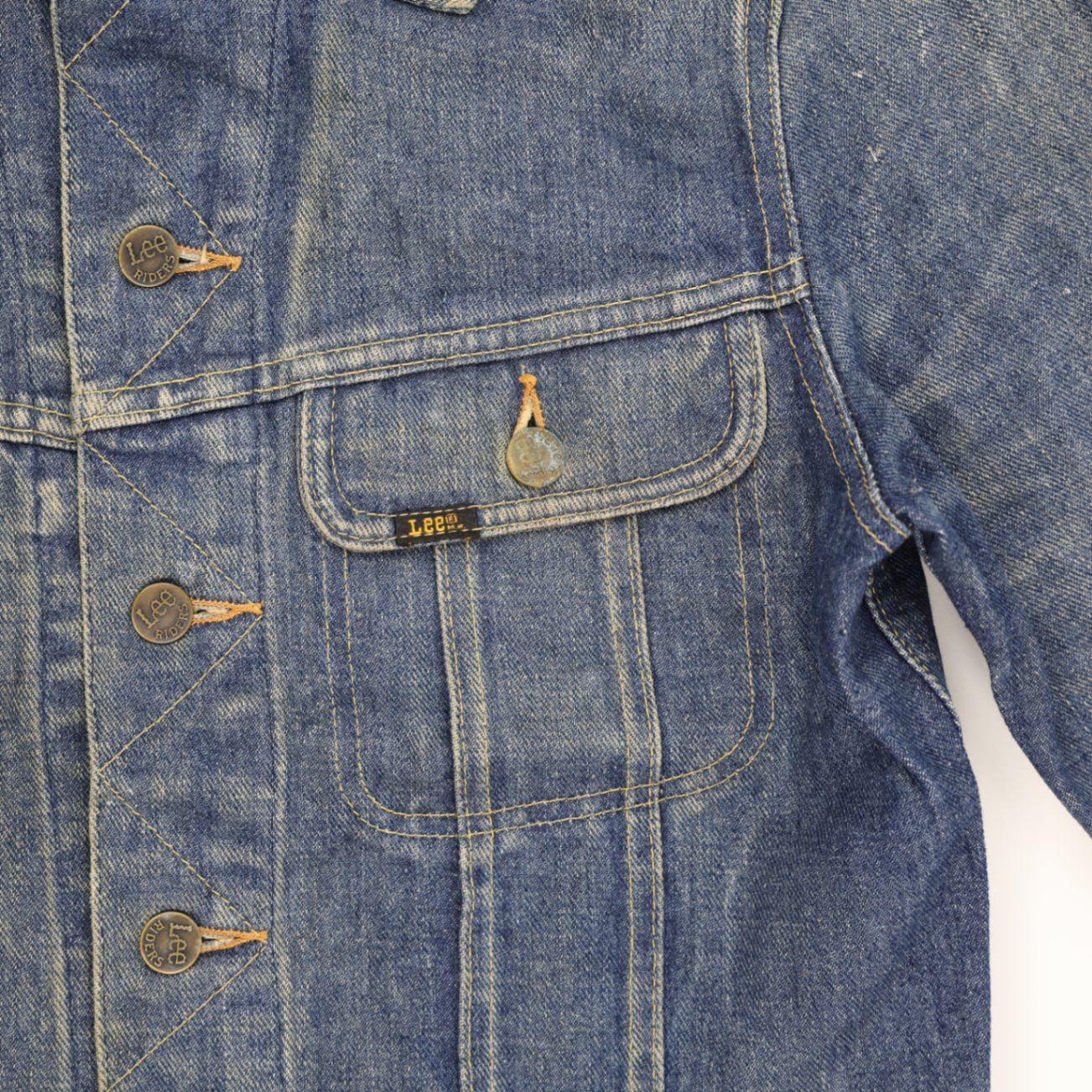 Lee Vintage Blue Denim Trucker Jacket Medium Cotton Collared