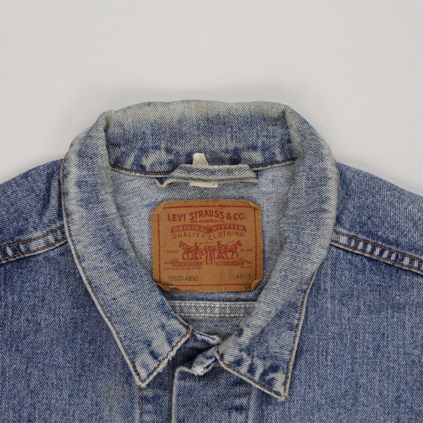Levi's Vintage Stonewash Blue Denim Trucker Jacket XL Cotton