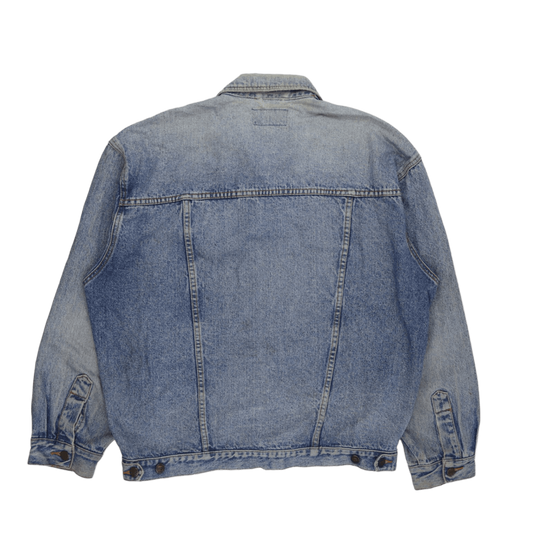 Wrangler Vintage Blue Denim Jacket for Men Large 100 Percent Cotton Collared