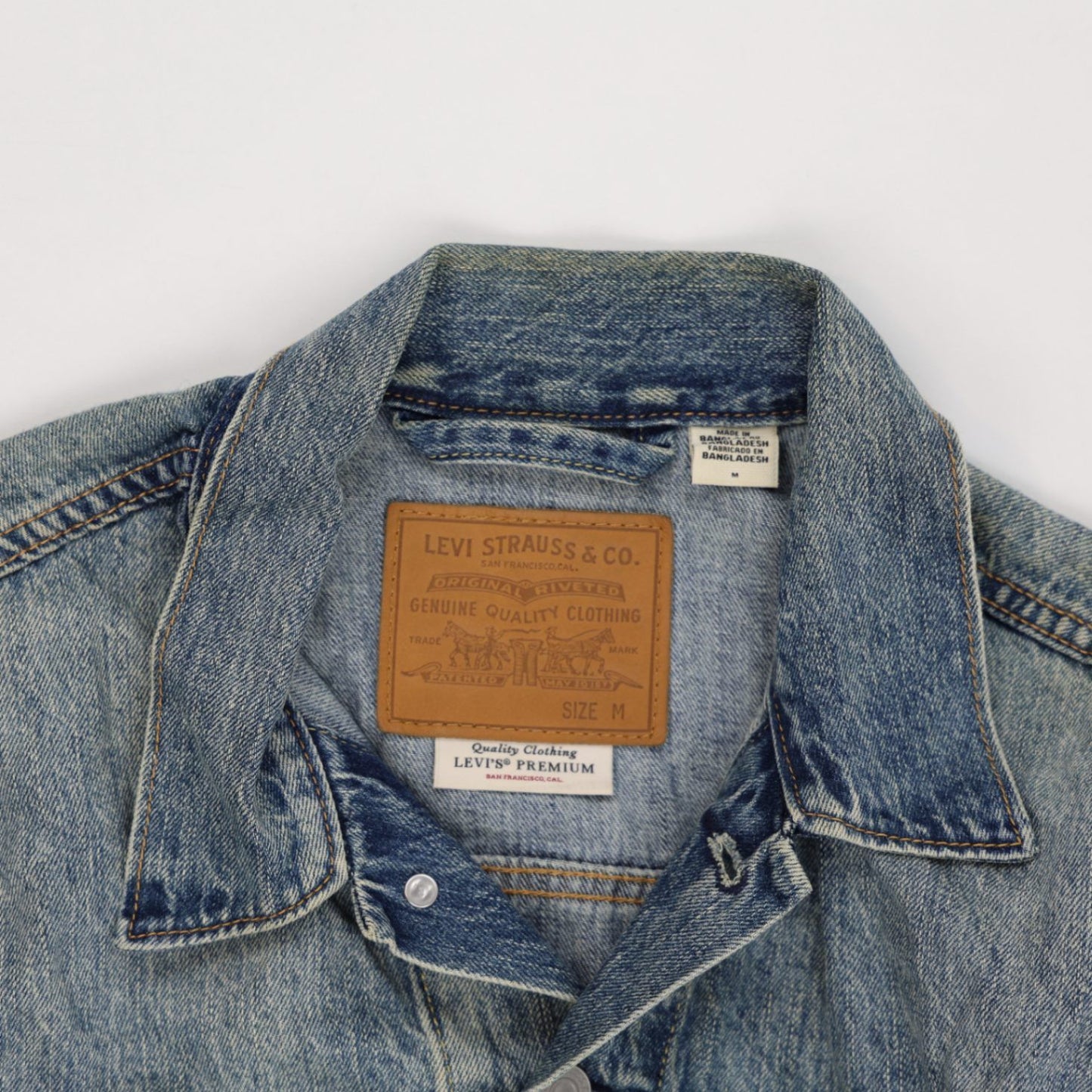 Levi's Denim Trucker Jacket Medium Blue Cotton Men's Size M