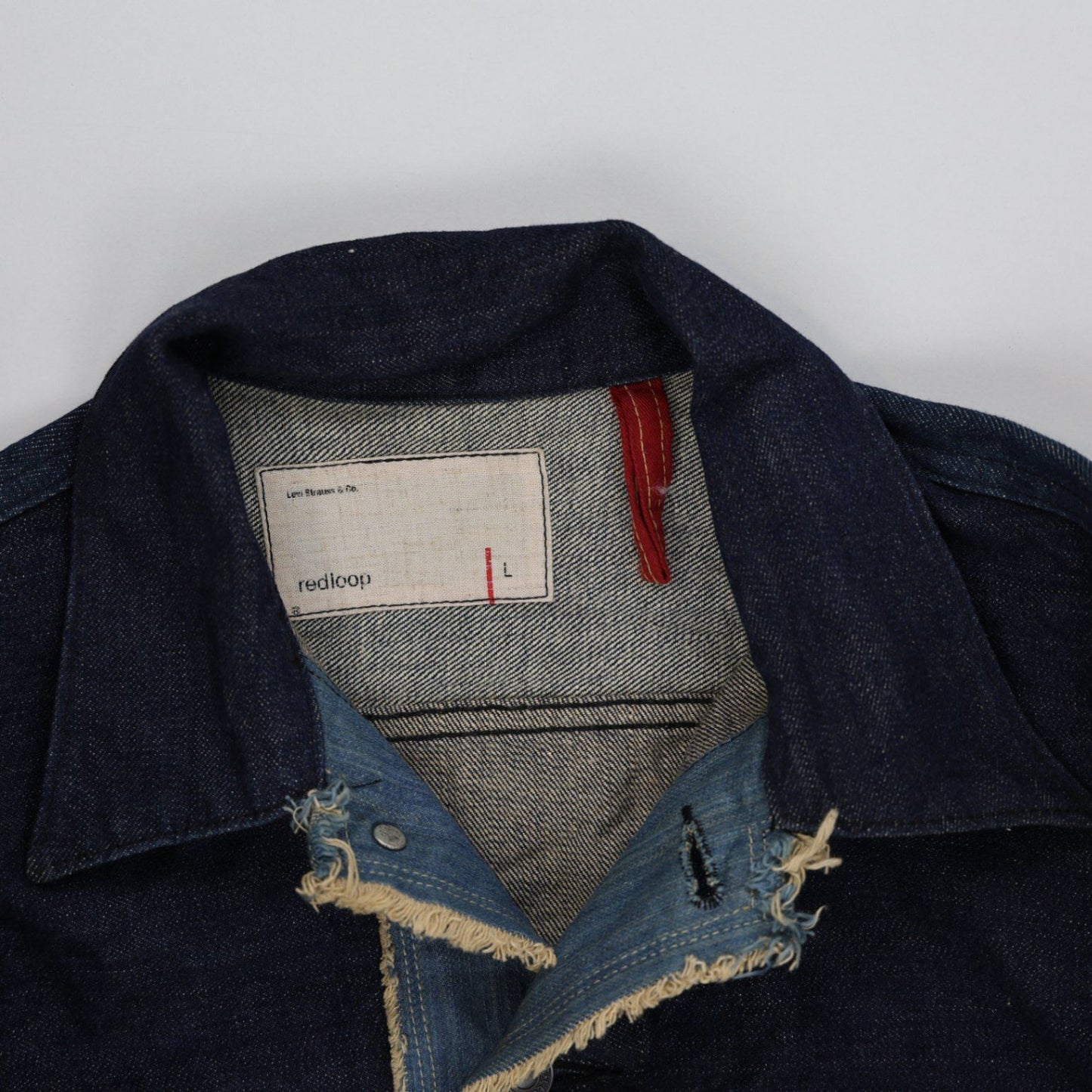 Redicoop Patchwork Denim Jacket Indigo Blue Large Cotton Denim