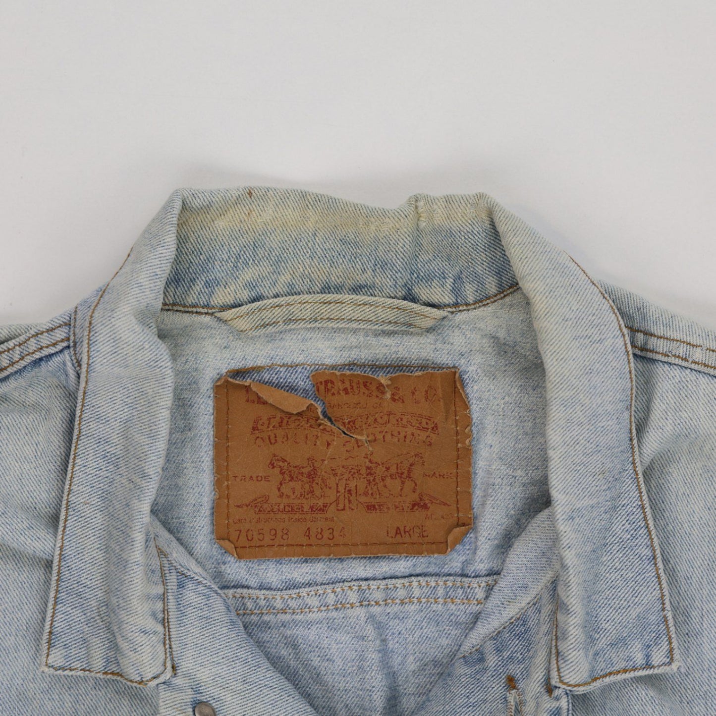Levi's 70598 Vintage Light Blue Denim Trucker Jacket Large Cotton