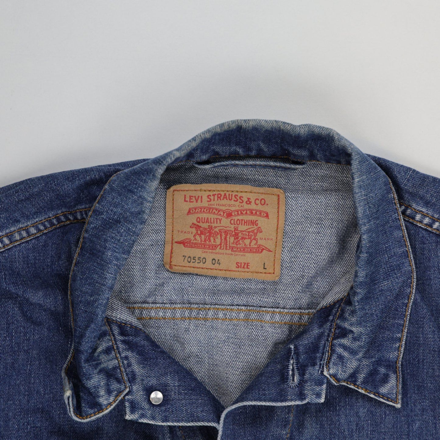 Levi's Vintage 70550 04 Blue Denim Trucker Jacket Large Cotton