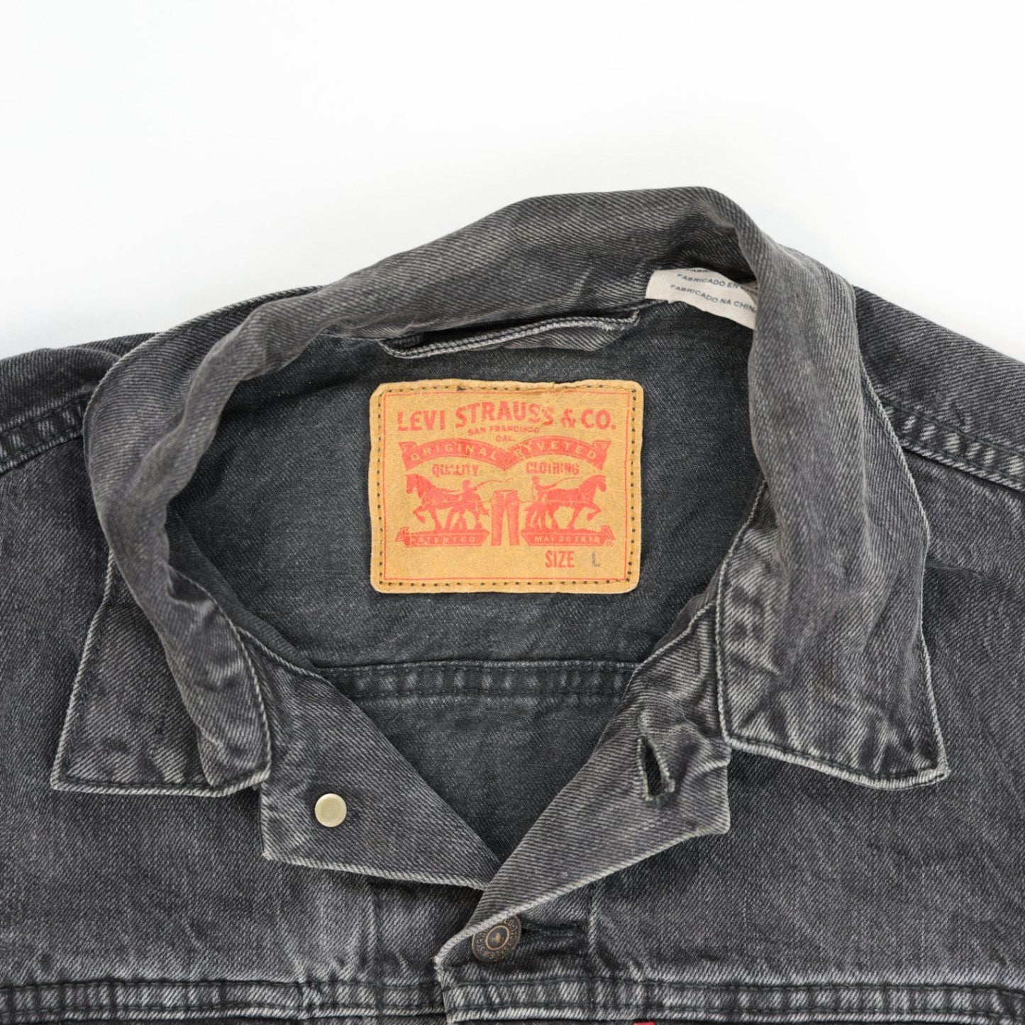 Levi's Black Denim Trucker Jacket Large 100 Percent Cotton Vintage