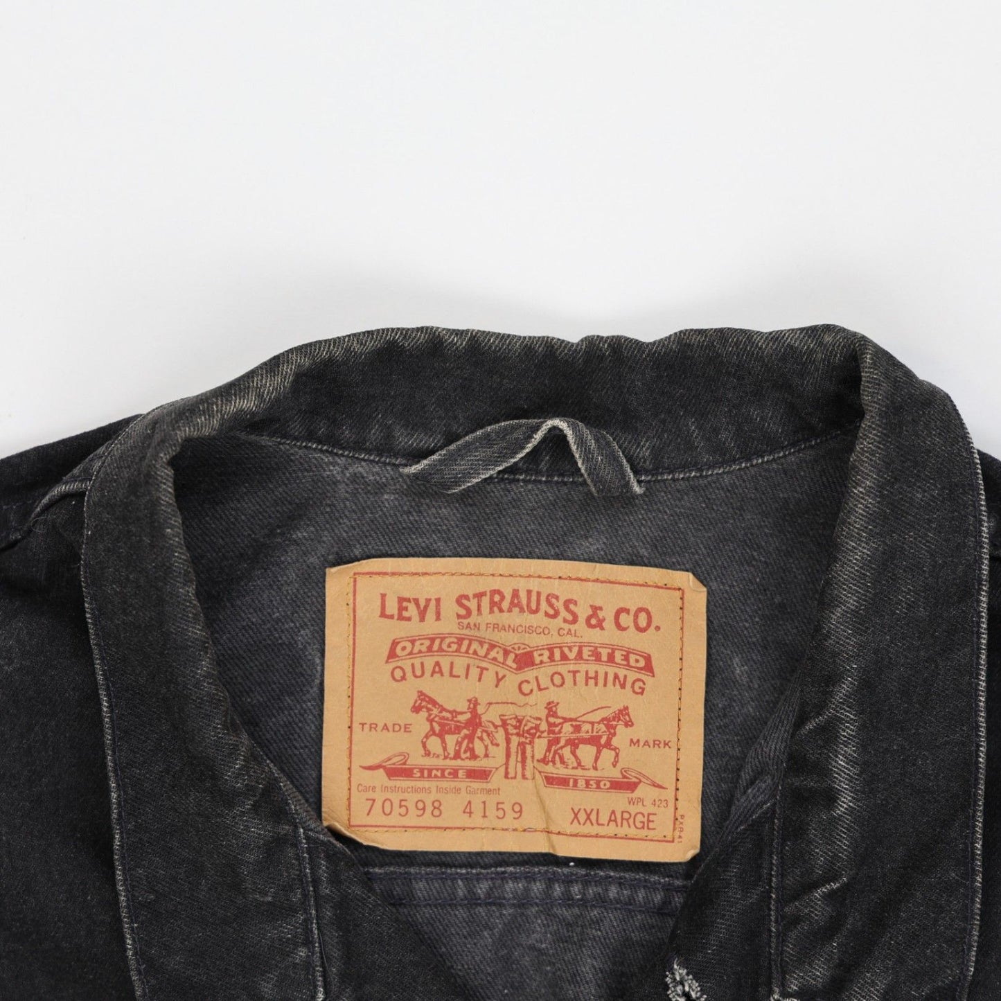 Levi's Black Denim Trucker Jacket XXL Vintage Cotton for Men