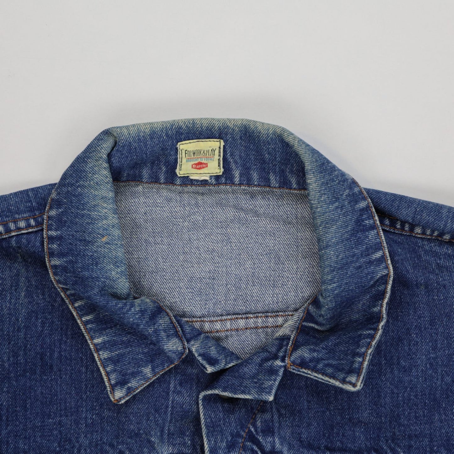 Wrangler Vintage Blue Denim Trucker Jacket Large Cotton