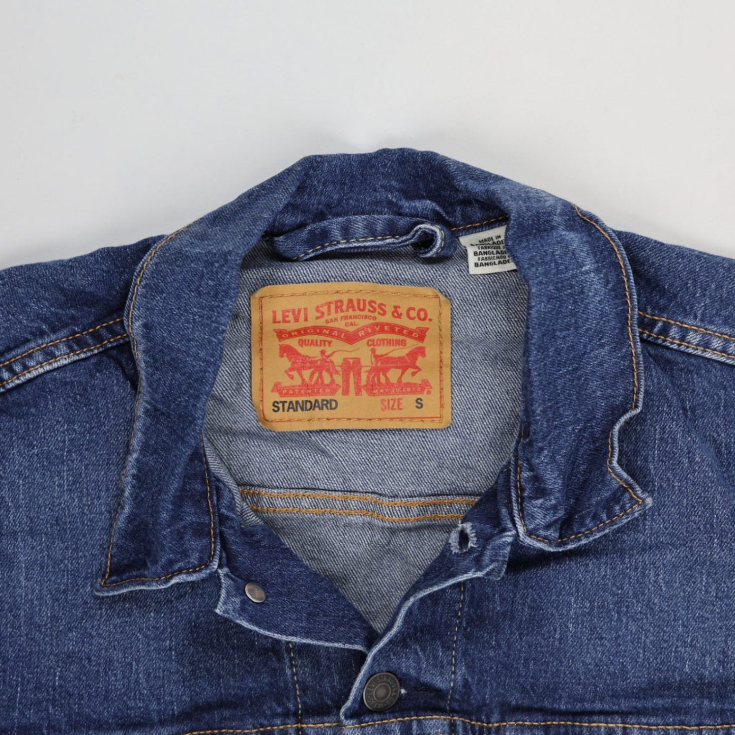 Levi's Standard Denim Jacket Blue Small Cotton Collared