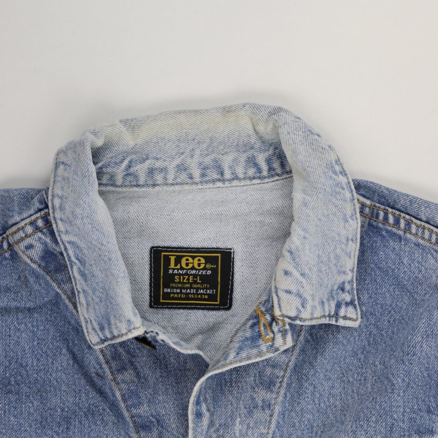 Lee Vintage Denim Jacket Faded Blue Large Cotton Denim Classic Collared