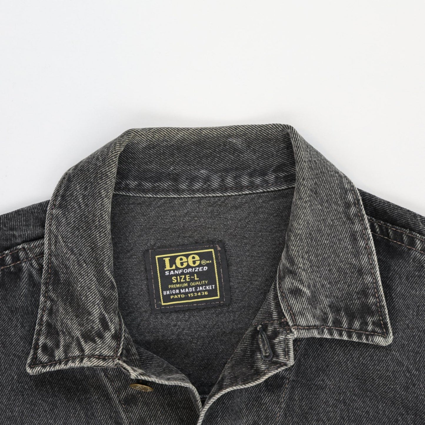 Lee Black Vintage Denim Jacket Large Cotton Casual Collared