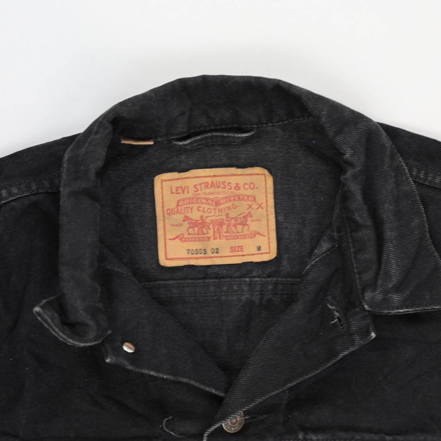 Levi's Vintage Black Denim Trucker Jacket Men's Medium