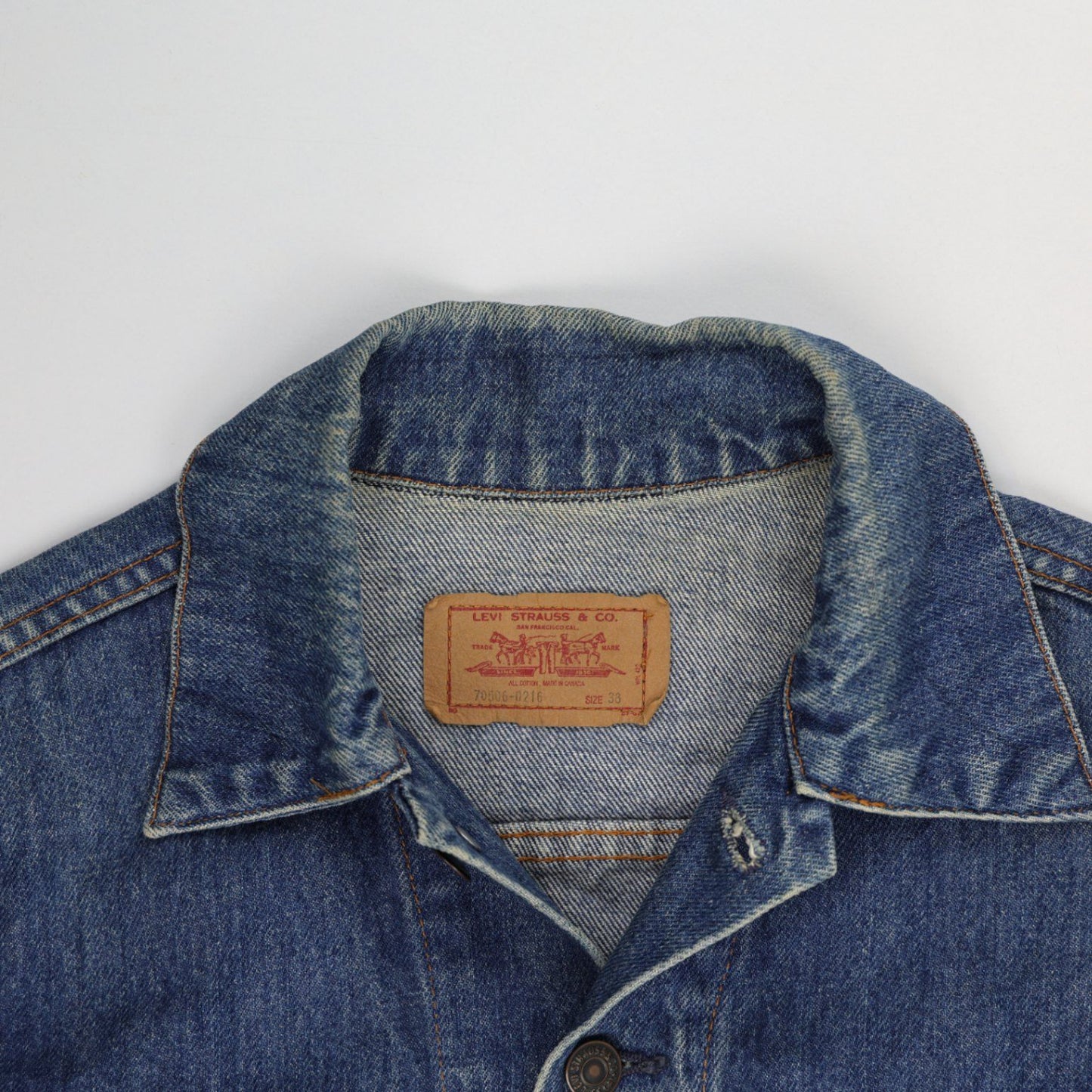 Levi's Vintage Blue Denim Trucker Jacket Men Size 33 Cotton