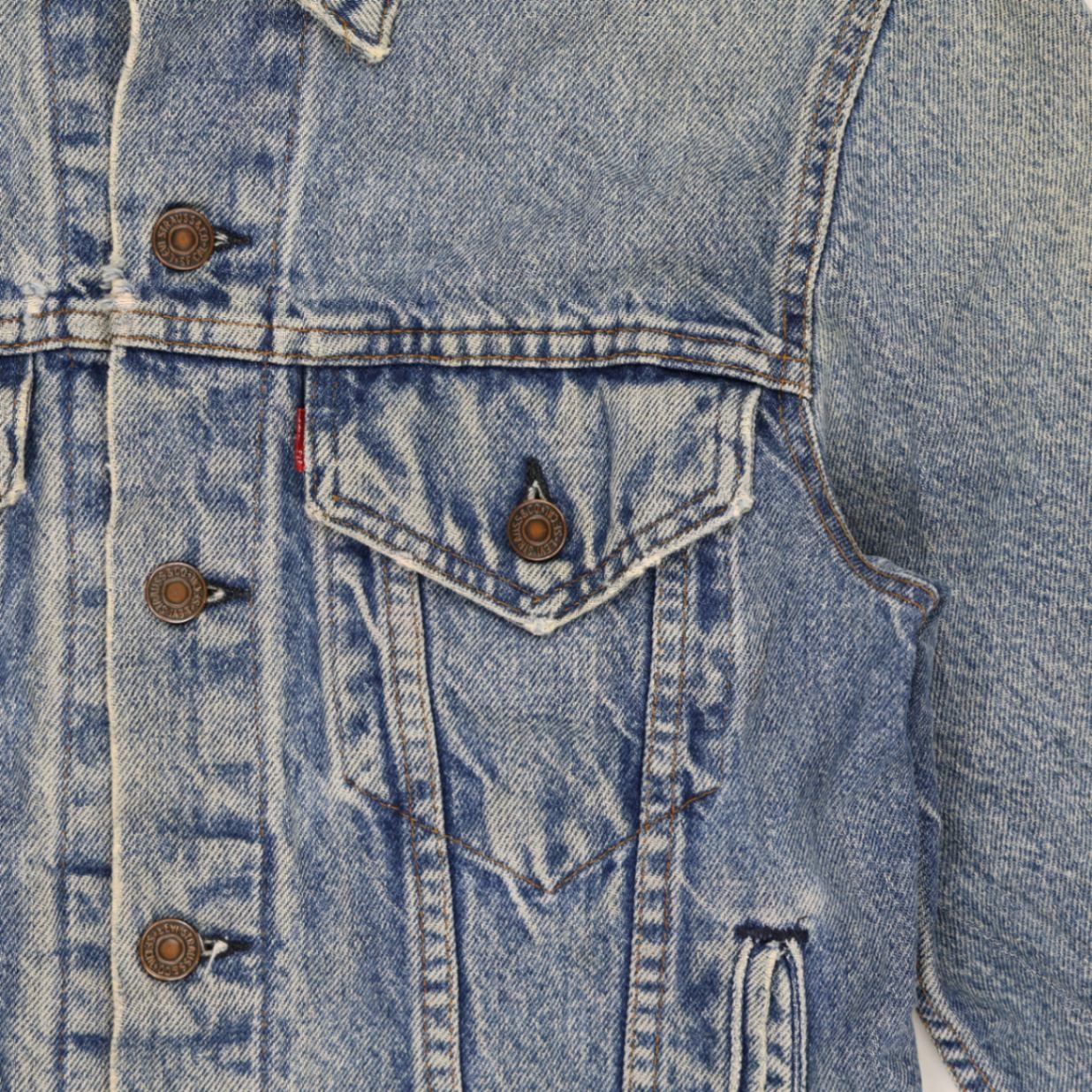 Levi's Acid Wash Blue Denim Trucker Jacket Large Vintage Cotton