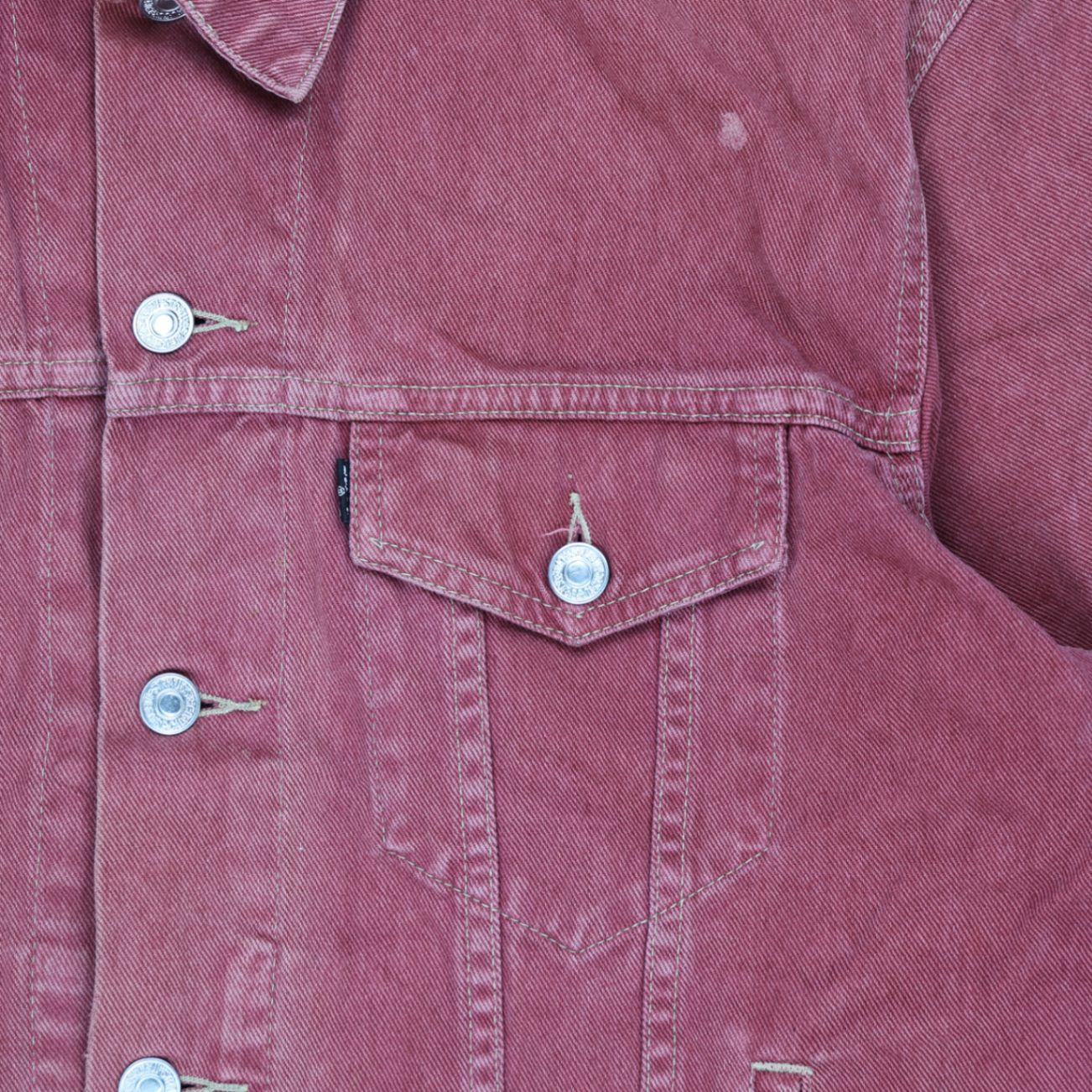 Levi's Red Denim Trucker Jacket Medium Cotton Vintage