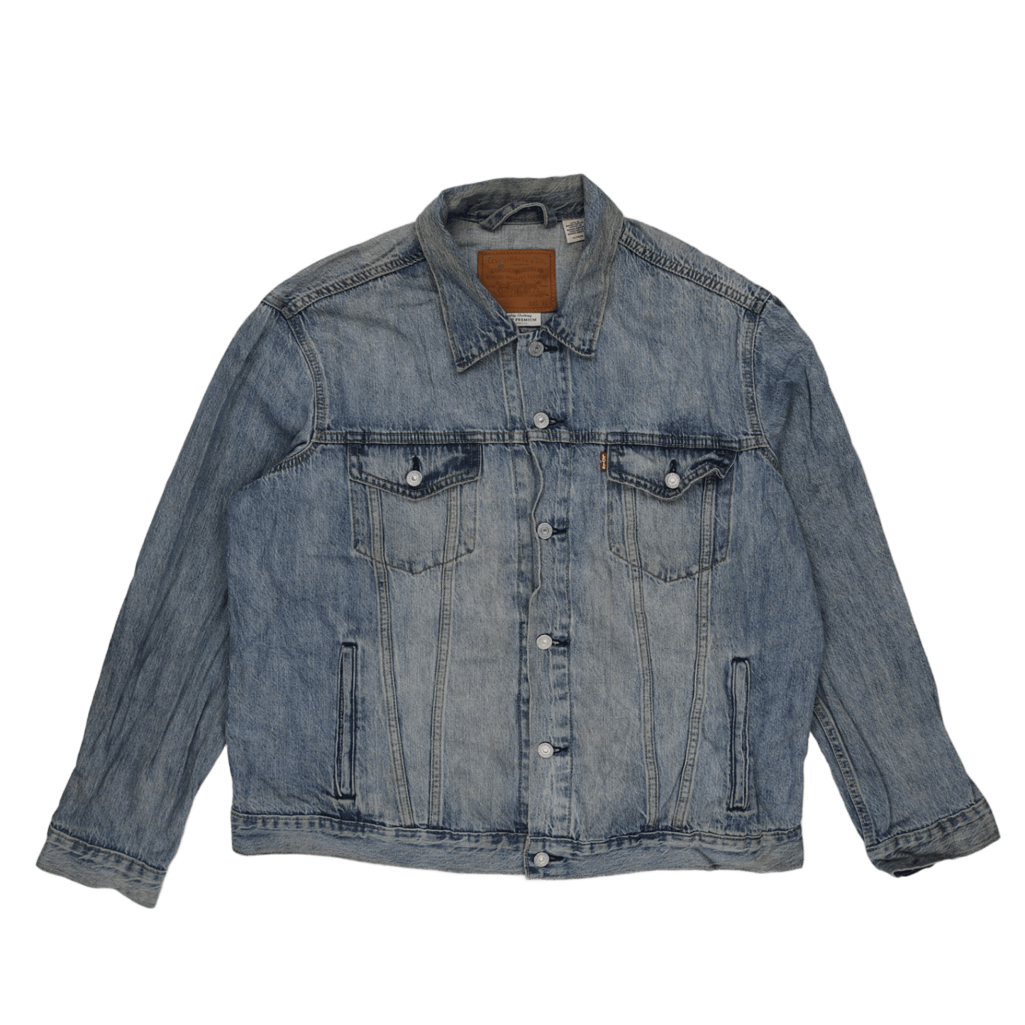 Levi's Vintage Blue Denim Trucker Jacket XL 100% Cotton Collared