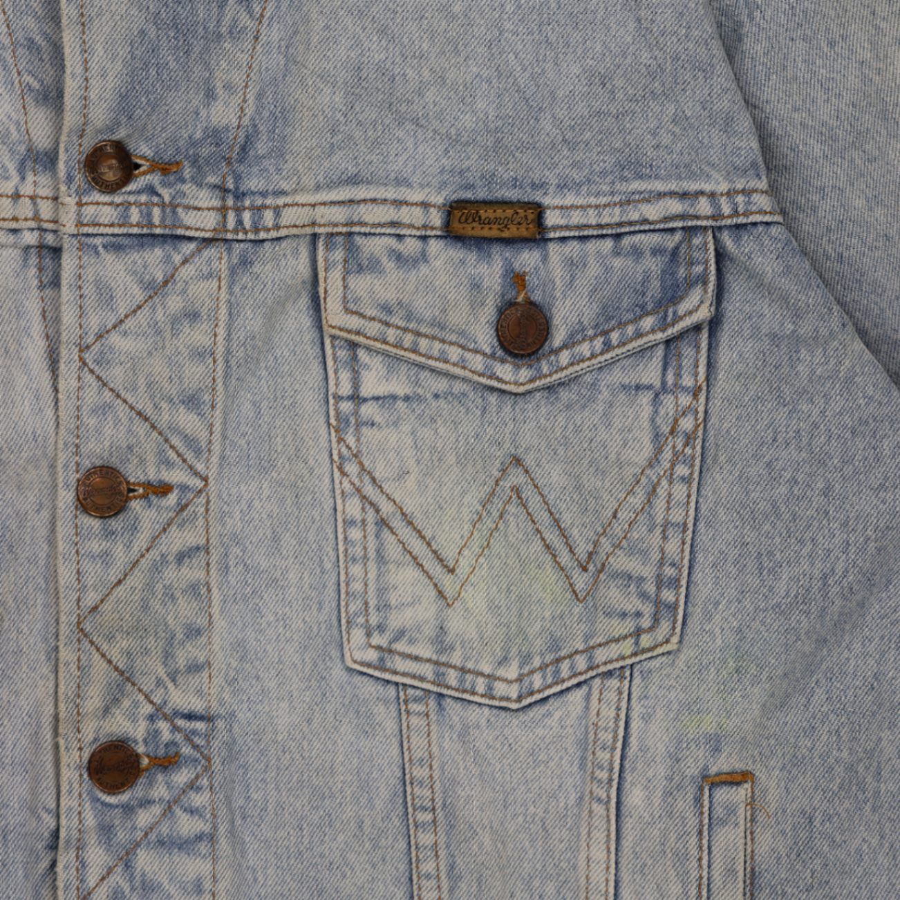 Wrangler Vintage Light Blue Denim Jacket Unisex Medium 100 Percent Cotton Collared
