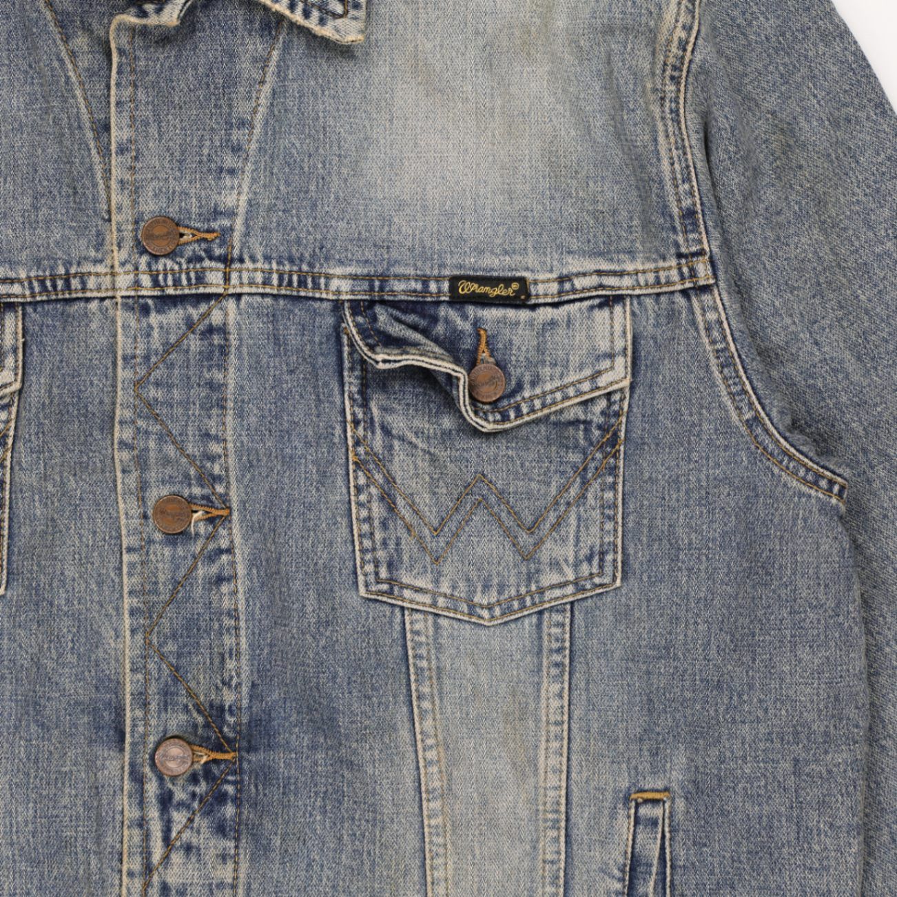 Wrangler Vintage Denim Jacket Blue XL 100% Cotton Collared