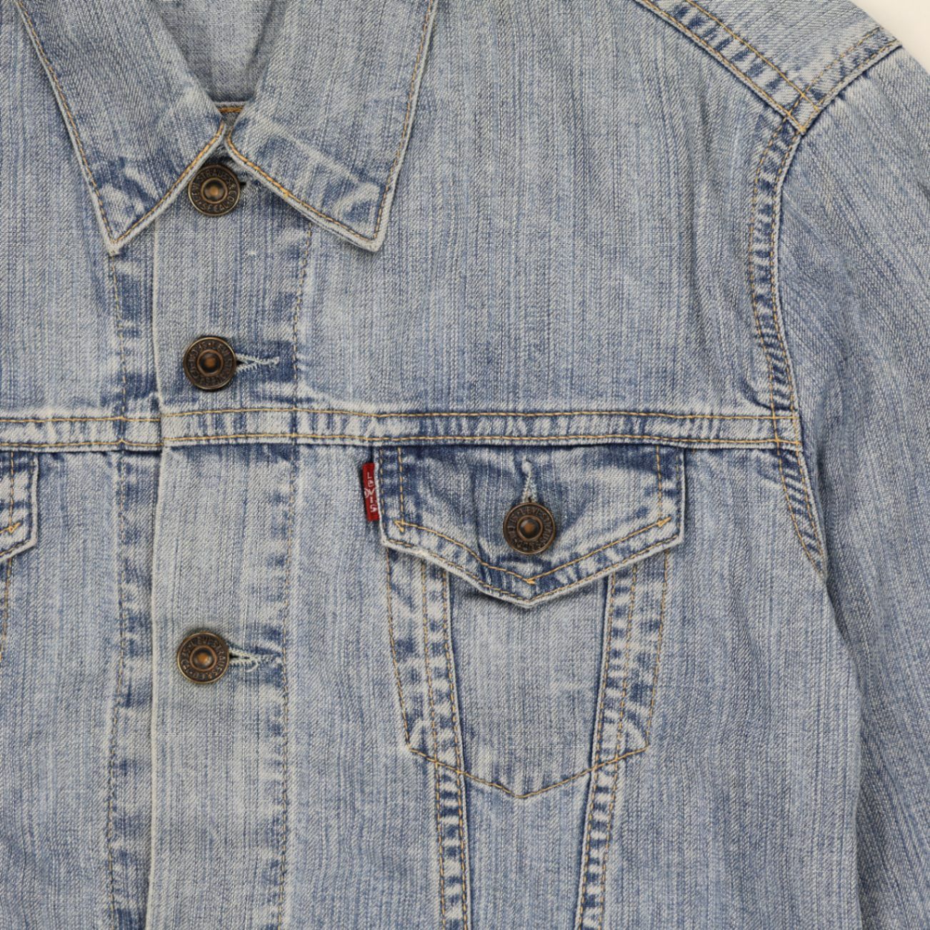 Levi's Vintage Girls Denim Trucker Jacket Blue Medium Cotton