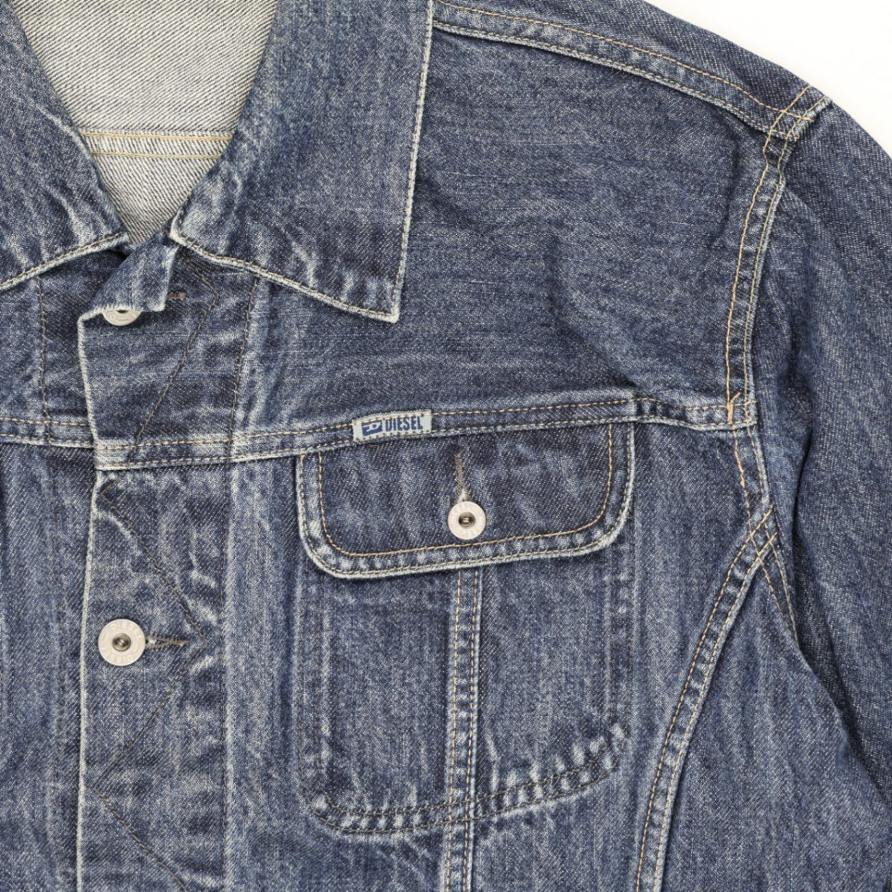 Diesel Vintage Blue Denim Jacket XL 100 Percent Cotton Collared