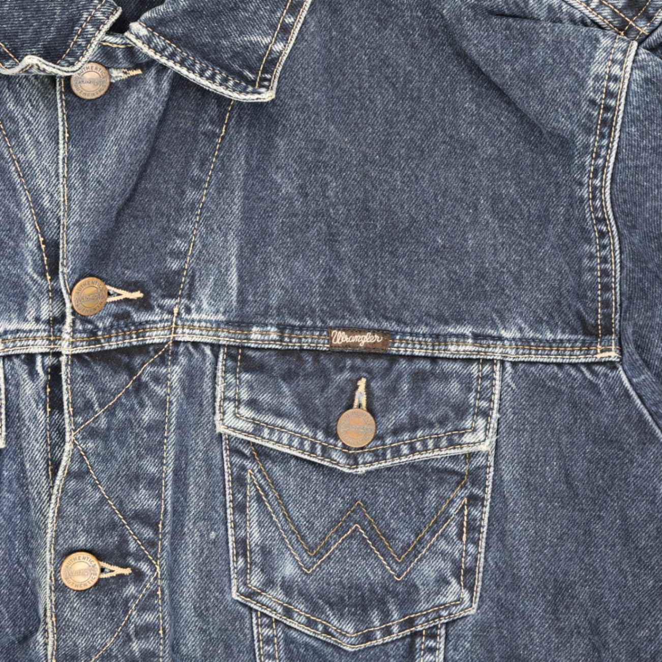 Wrangler Vintage Blue Jean Jacket XXL 100% Cotton Collared Men's Clothing
