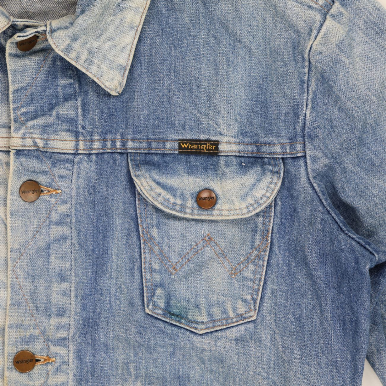 Wrangler Vintage Blue Denim Jacket Men's Medium Cotton Denim Collared