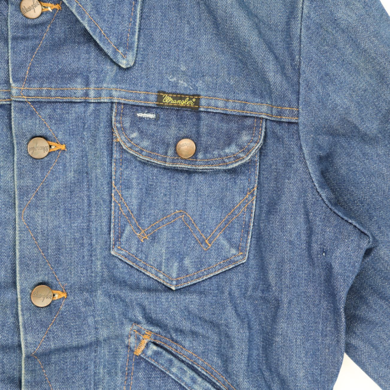 Vintage Wrangler Denim Jacket Blue Size 38 100 Cotton Denim Collared