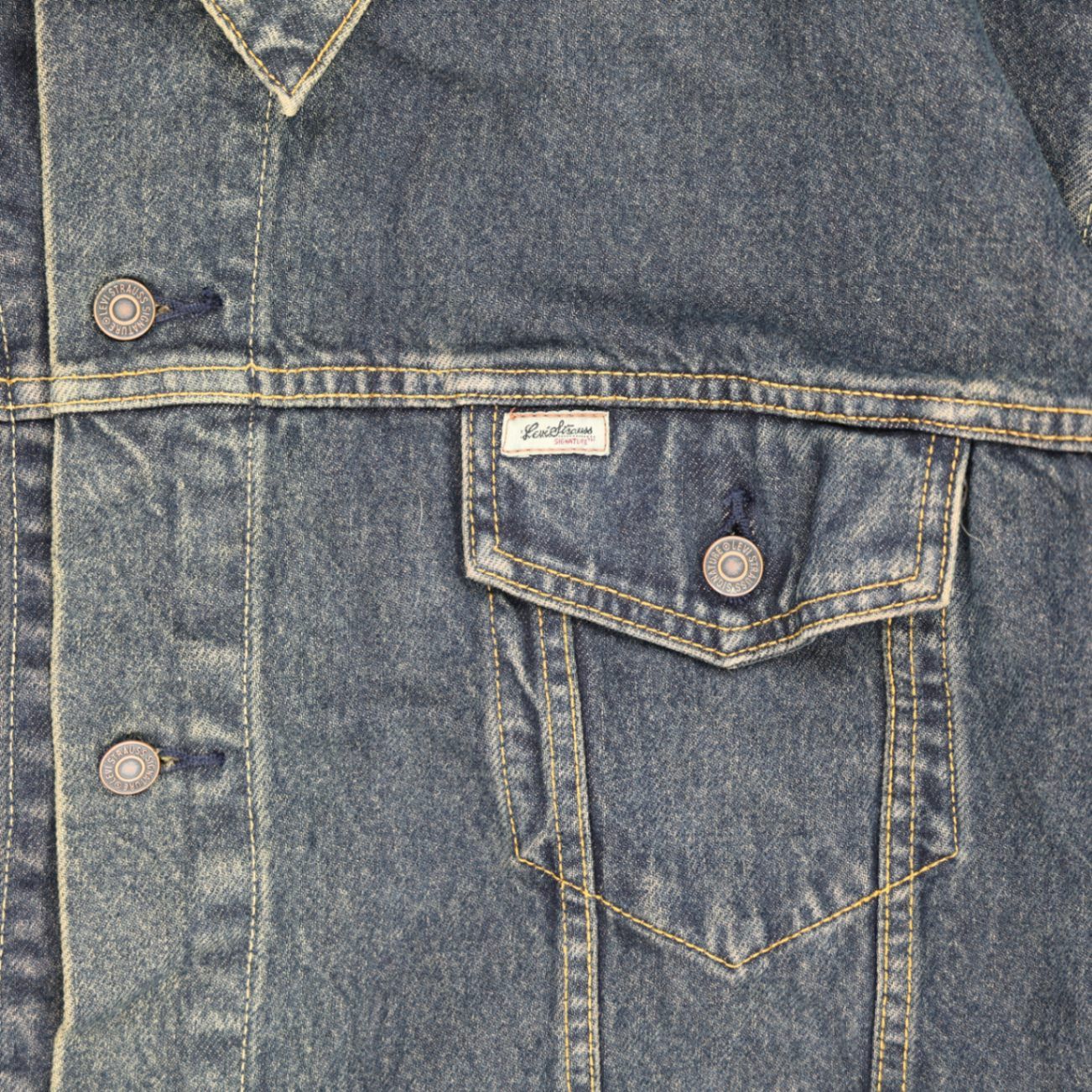 Levi's Vintage Blue Denim Jacket Men's Large 100% Cotton Collared Outerwear