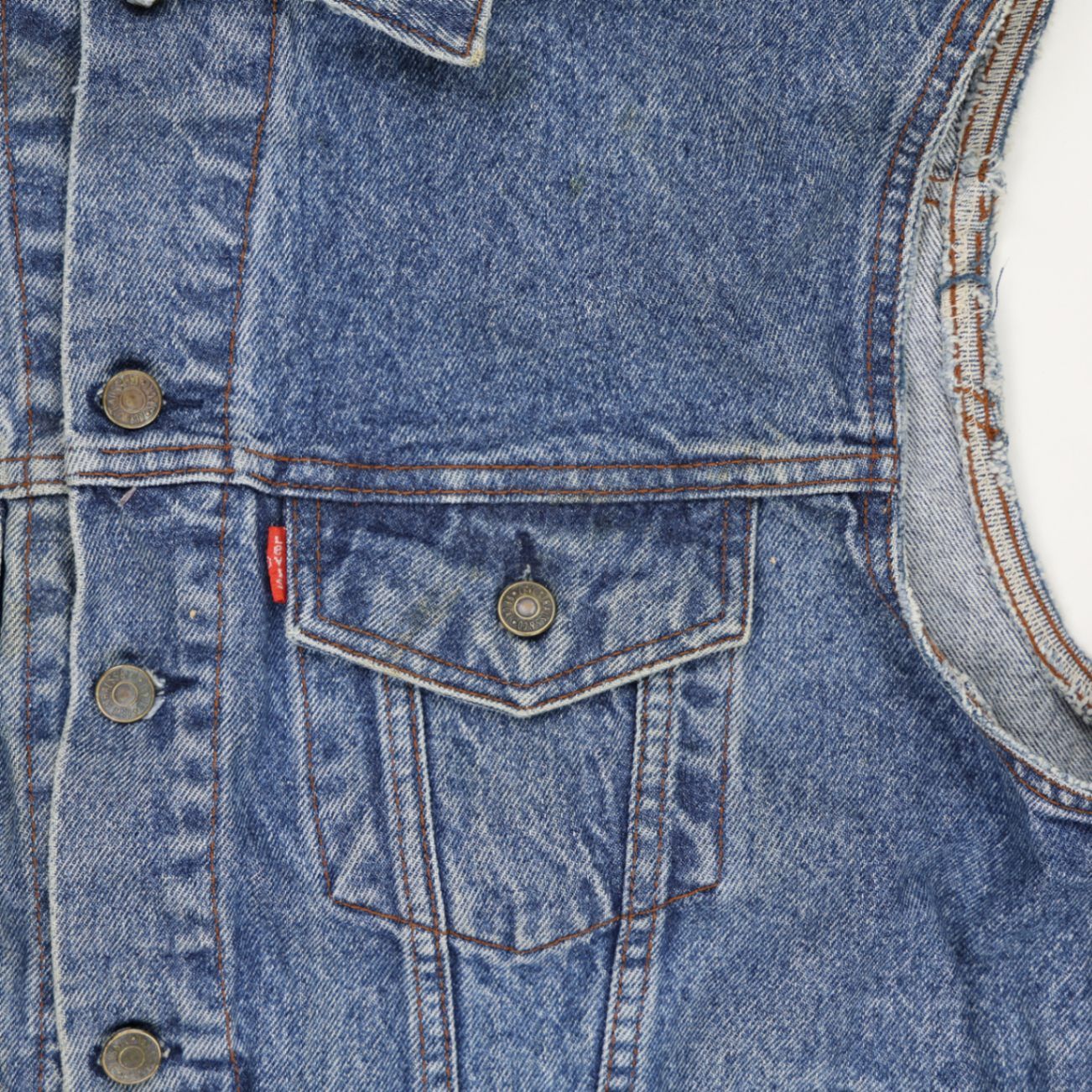 Levi's Vintage Original 501 Denim Vest Blue Large 100% Cotton Sleeveless