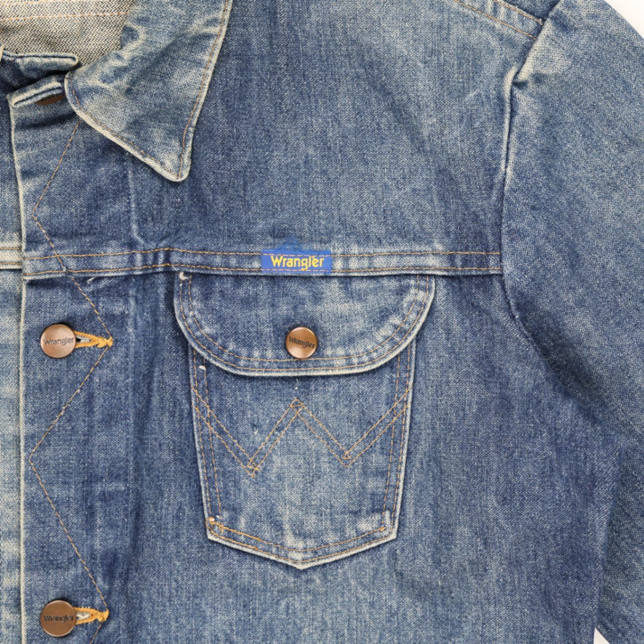 Wrangler Vintage Blue Denim Jacket Large Cotton Western Retro Collared
