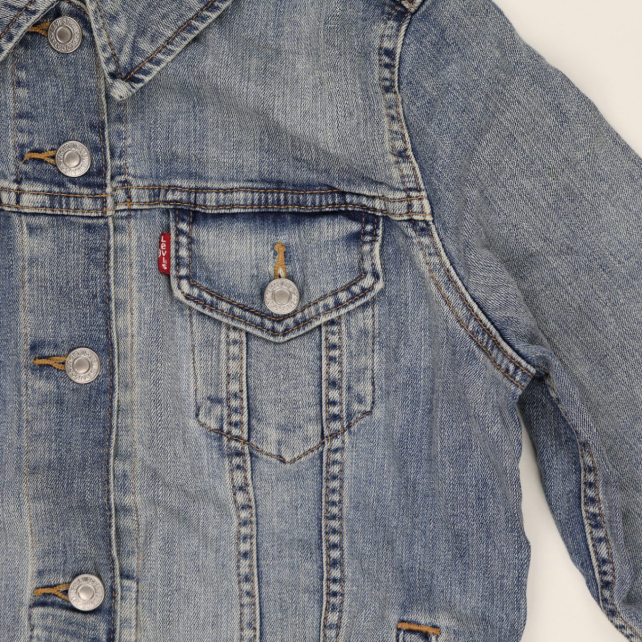 Levi's Classic Blue Denim Jacket Medium Cotton Denim Vintage Style Collared