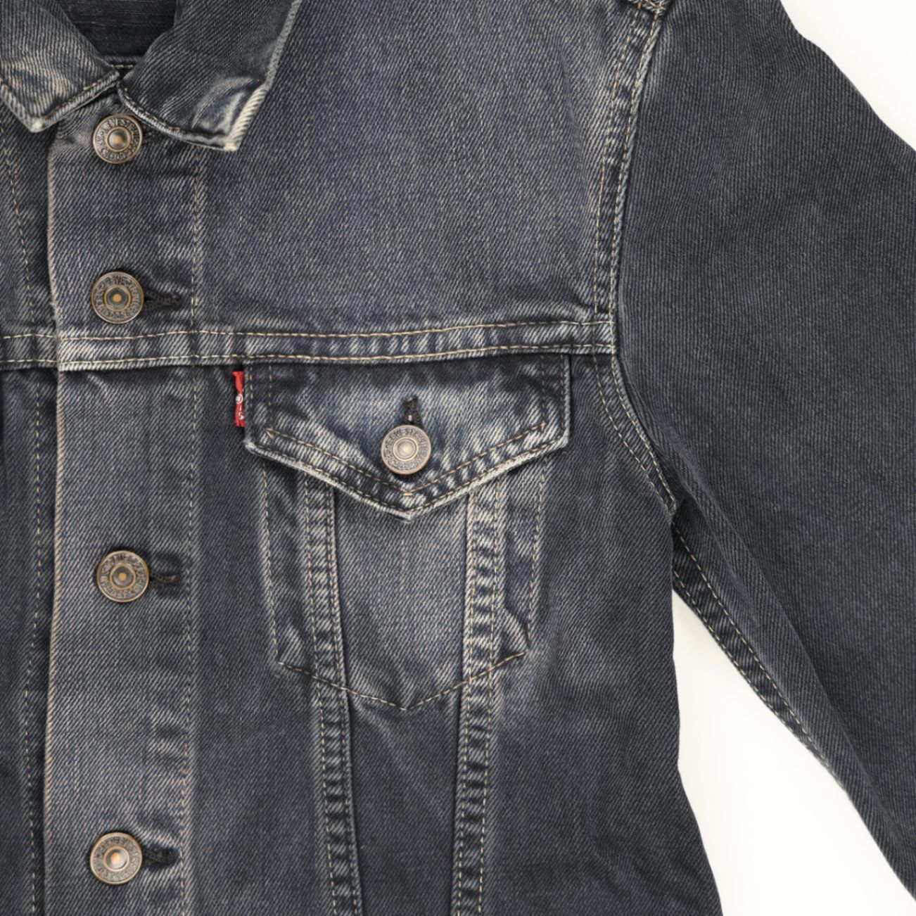 Levi's Black Denim Jacket Women's Size Small Vintage Cotton Collared
