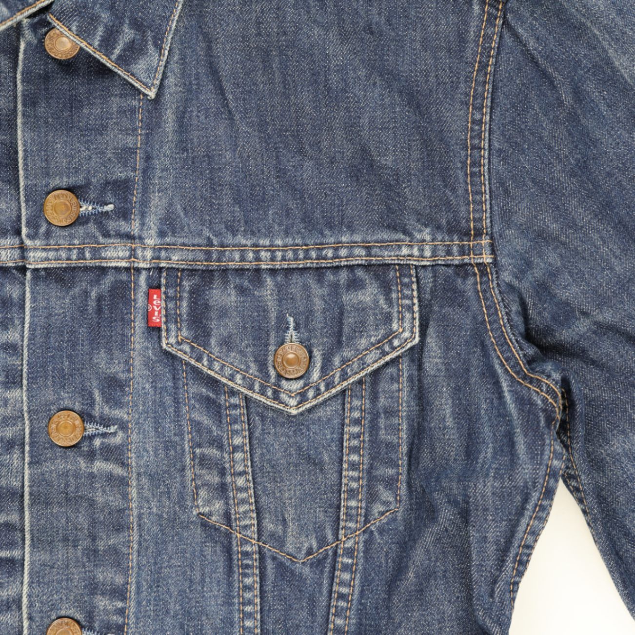 Levi's Vintage Blue Denim Jacket Women Large 100% Cotton Collared