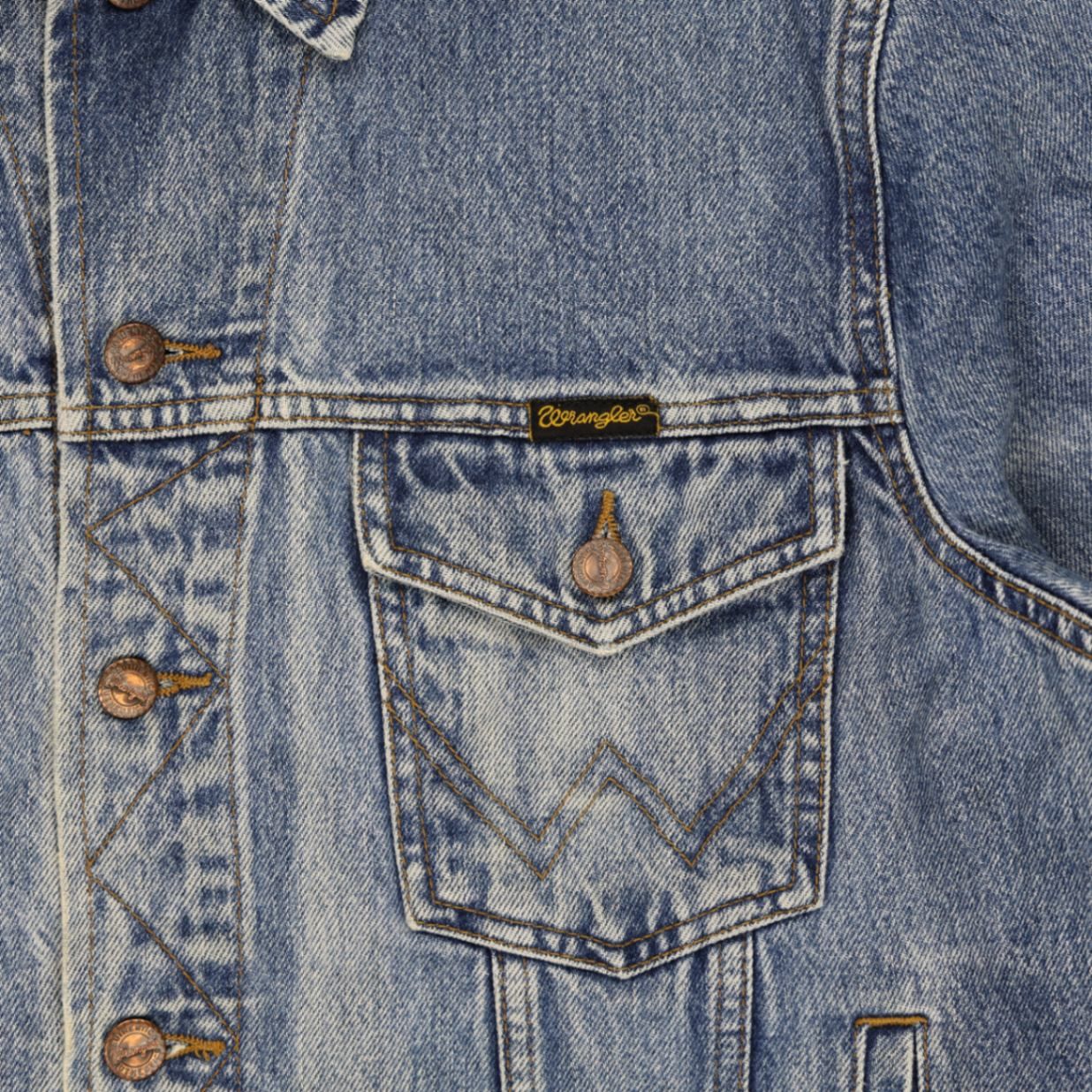 Wrangler Authentic Western Denim Jacket Blue Small Cotton Denim Vintage