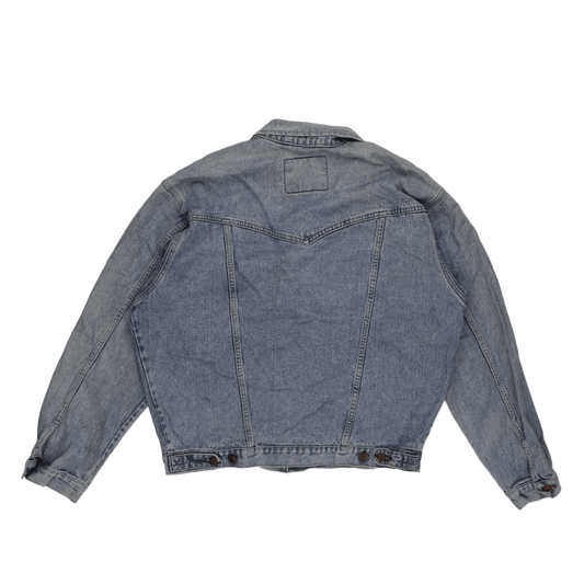Wrangler Vintage Light Blue Denim Jacket Large 100 Percent Cotton Mens Collared