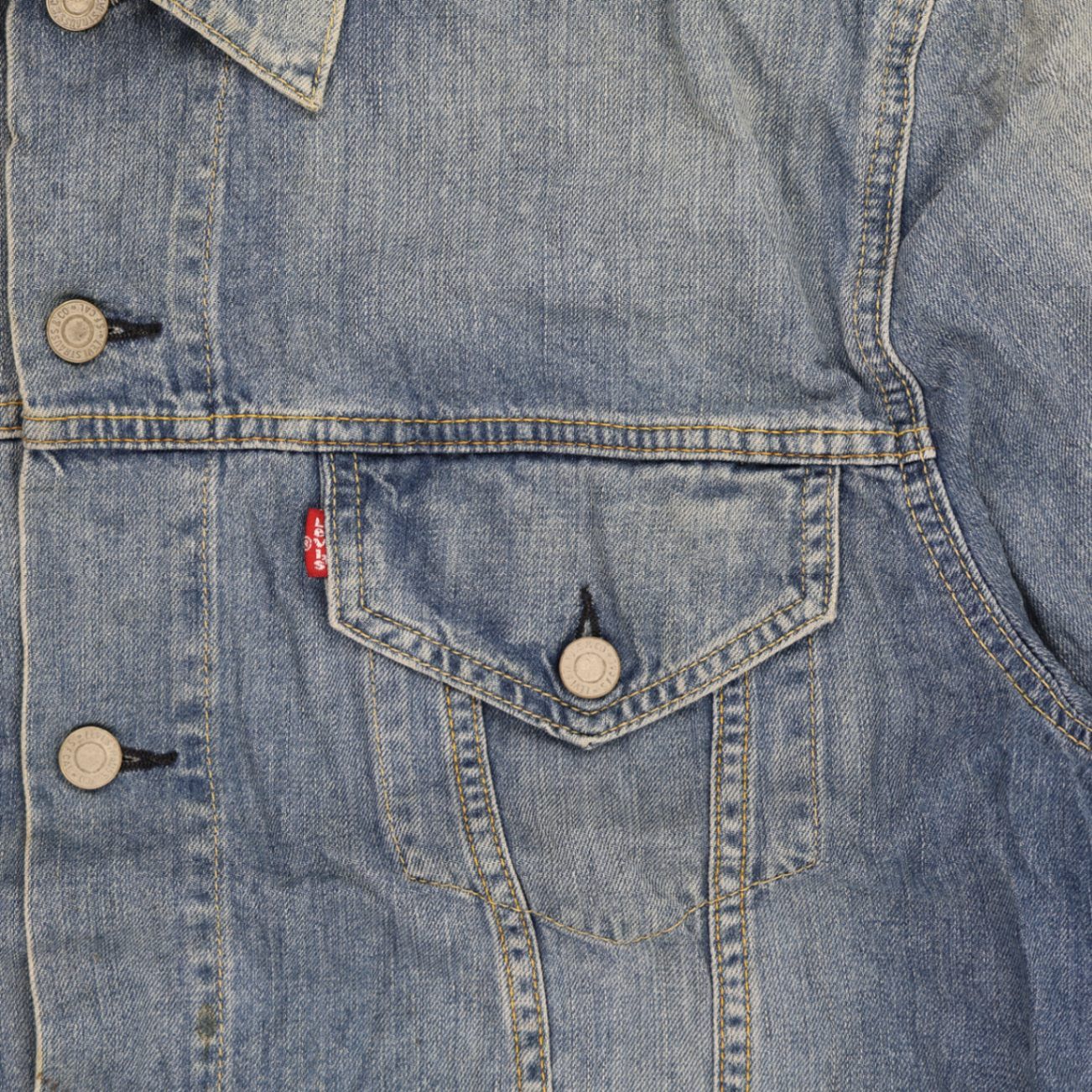 Levi's Vintage 72553 XXL Light Blue Denim Trucker Jacket 100% Cotton Collared